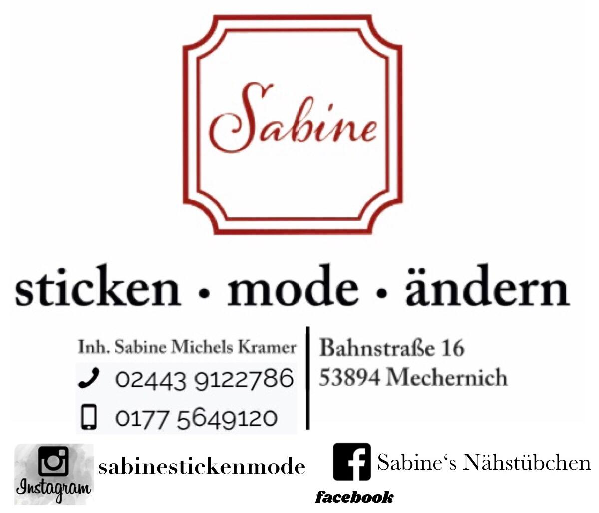 Sabine sticken Mode  ändern