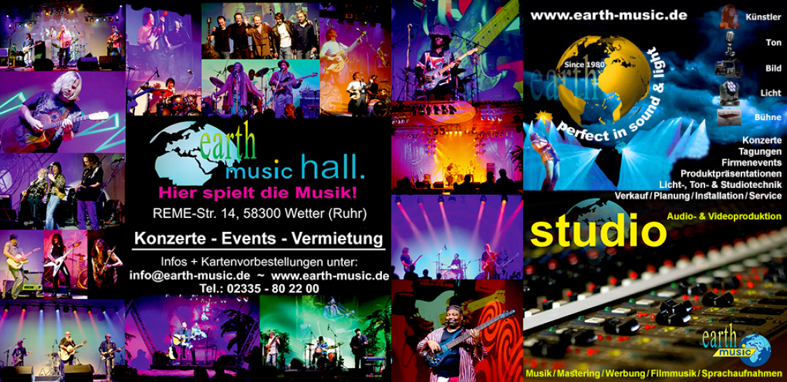 EARTH-MUSIC - Studio/Technik/Konzerthalle title image